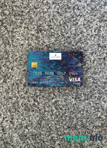 Liechtenstein Neue bank AG bank visa classic card wygląd fotograficzny skan PSD + zdjęcie